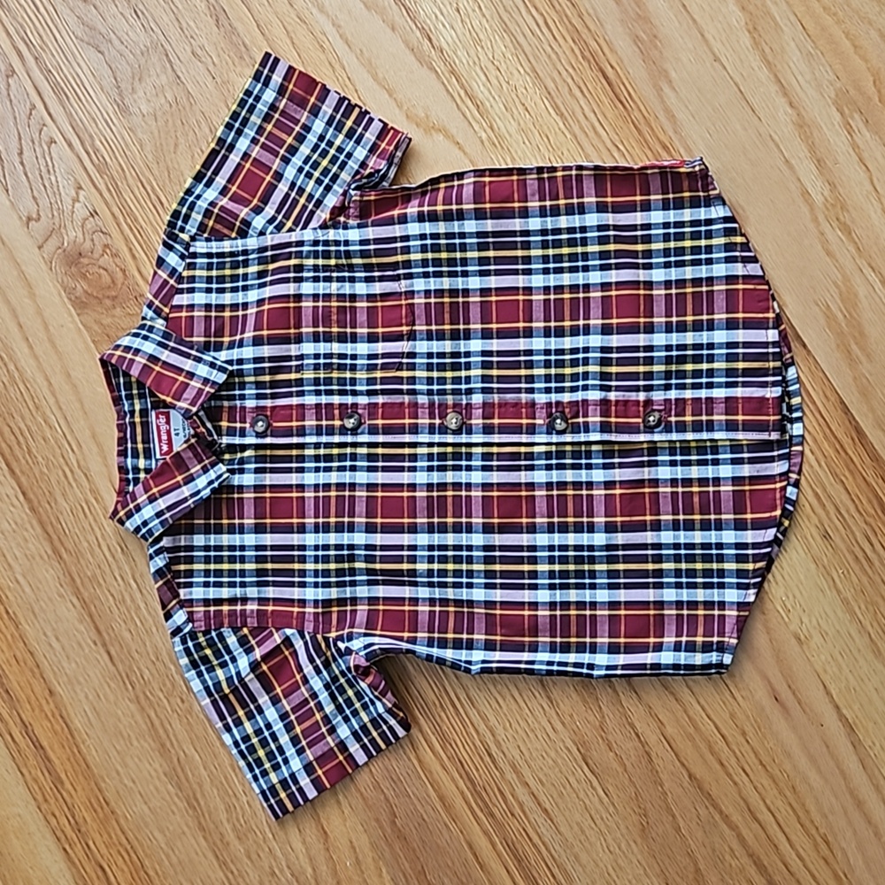 Toddler Boy 4T Short Sleeve Button-Up Plaid Shirt